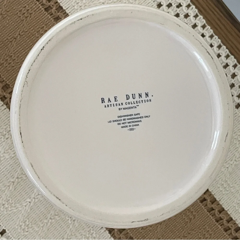 Rae Dunn White and Red Food Storage Canister HO HO HO Holiday